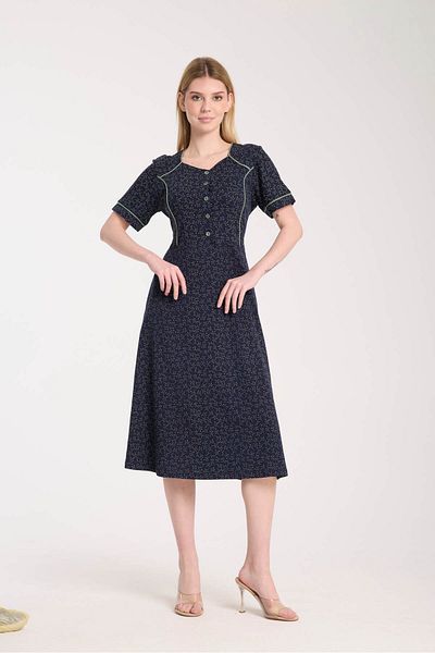 Wild Love Plus Size Women's Buttoned Dress with Pattern – Modal & Cotton Blend, High Quality and Comfortable