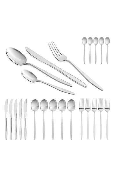 Berlinger Haus 24-piece Cutlery Set Flatware, 6 People, Shiny Stainless Steel, Dishwasher Safe