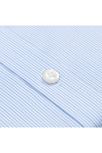 Germirli Mavi Çizgili Exclusive Düğmeli Yaka Tailor Fit Pamuk Gömlek