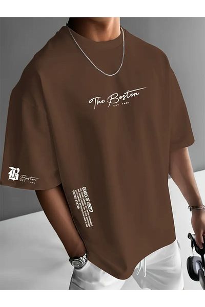 Keywest Unisex Μπλουζάκι μεγάλου μεγέθους Boston Written Oversize