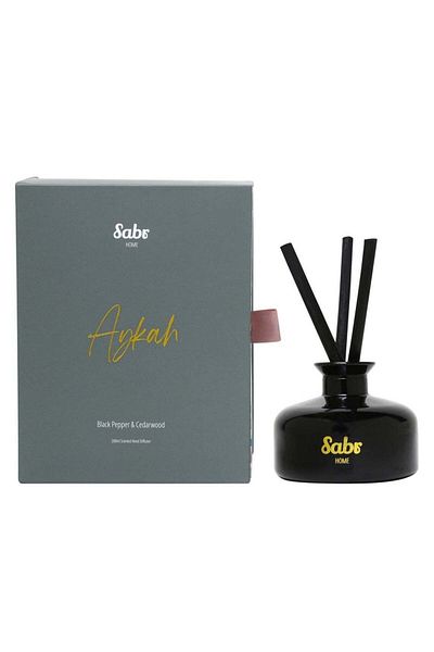 Sabr Aykah Scented Reed Diffuser, Black Pepper & Cedarwood, 200ml