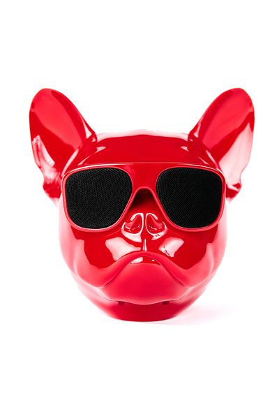Famous Frenchie Portable speaker, French Bulldog, Bluetooth, USB, red