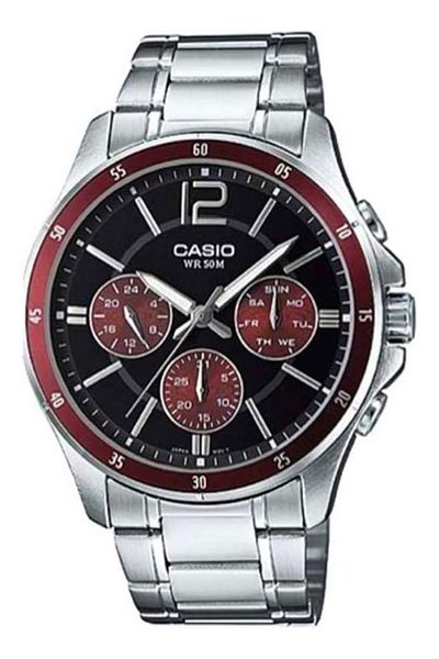 Casio ساعة كاسيو للرجال بمينا أسود تناظرية - MTP-1374D-5A