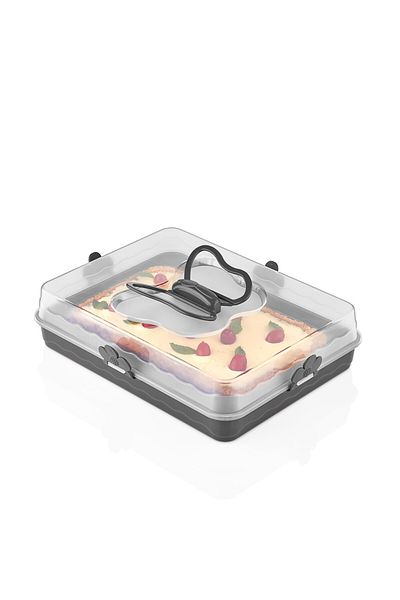 HAPPY COOKING Cake box with lid 37x28x9.0cm
