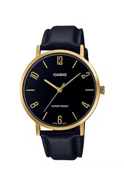 Casio ساعة كاسيو للرجال بمينا أسود تناظري - MTP-VT01GL-1B2UDF