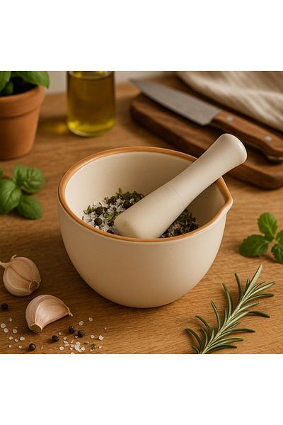Gift Design Ceramic mortar and pestle, Siaki, 330 ml