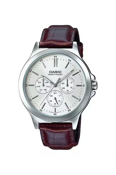 Casio ساعة كاسيو للرجال بمينا أبيض تناظرية - MTP-V300L-7AUDF