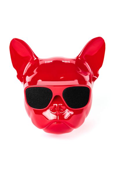 Famous Frenchie Portable speaker, French Bulldog, Bluetooth, USB, red