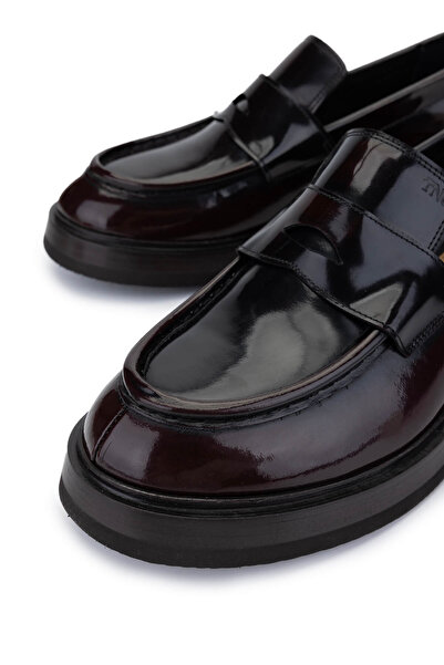 Tamer Tanca Men's Genuine Leather Claret Red Loafer Shoes