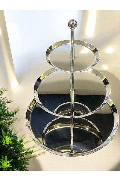 Tiamo Large 3 Tier Presentation Catering Plate Silver
