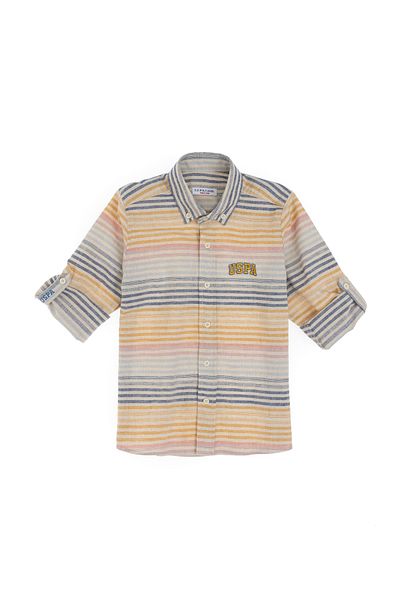U.S. Polo Assn. Boy's Beige Long Sleeve Shirt 50300617-Vr011
