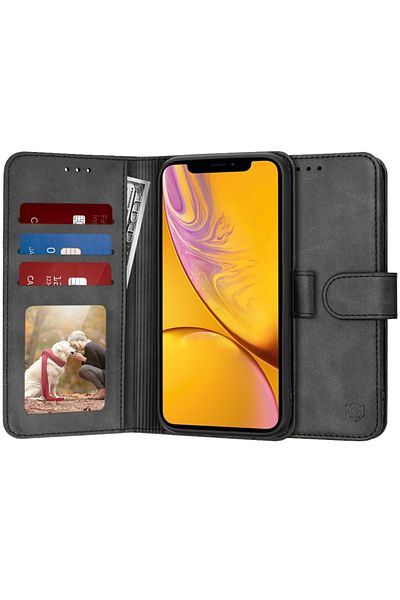SKYDDAR INNOVATION Case for iPhone XR, Diary Book, book type, with Inner Wallet, Black, sticker set