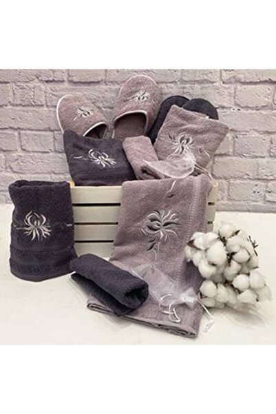 Canon Cannon Luxury Cotton Couples Bathrobe Set - 14 Pieces, Purple and Nude