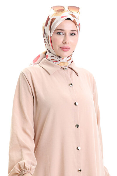 sefamerve Buttoned Long Tunic Trousers Double Suit 0089-09 Mink