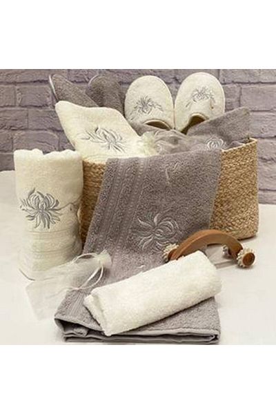 Canon Cannon Luxury Cotton Couples Bathrobe Set - 14 Pieces, Multicolor
