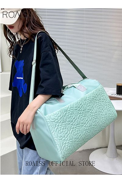 ROAISS Travel Duffel Bag Large Capacity Lightweight Waterproof Oxford Fabric Multipurpose Shoulder Luggage