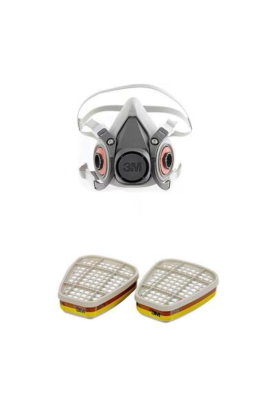 3M 6300 Yarım Yüz Gaz Maskesi+6075 Formaldehit Filtresi