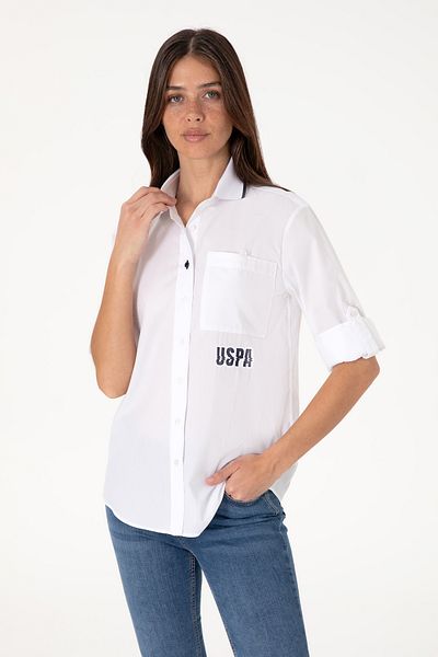 U.S. Polo Assn. Women's White Long Sleeve Shirt 50299668-Vr013