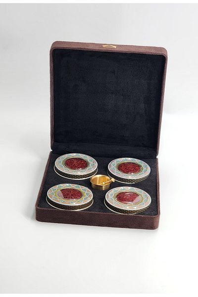 salman saffron Super Negin Safron 4x1 gm in Velvet Gift Box - Box Size 205x190x47 mm