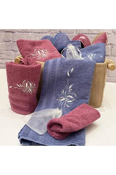 Canon Cannon Luxury Cotton Couples Bathrobe Set - 14 Pieces, Purple and Pink