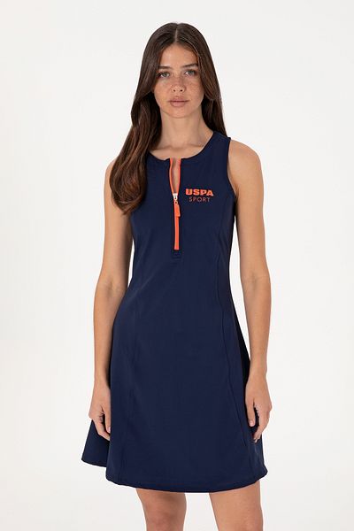 U.S. Polo Assn. Women's Navy Blue Sleeveless Mini Length Knitted Dress 50300711-Vr033
