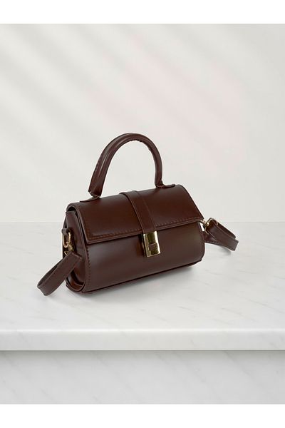 Rosmod Geantă de umăr mini cu blocare Bitter Brown pentru femei
