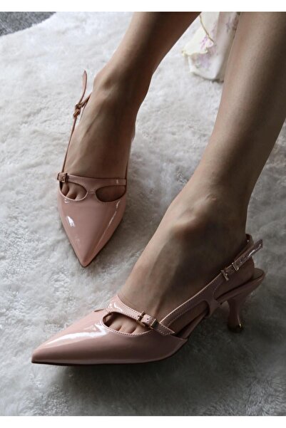 RUXENE SİERA RUGAN PENCERELİ VE BANTLI 6 CM İNCE TOPUKLU AYAKKABI