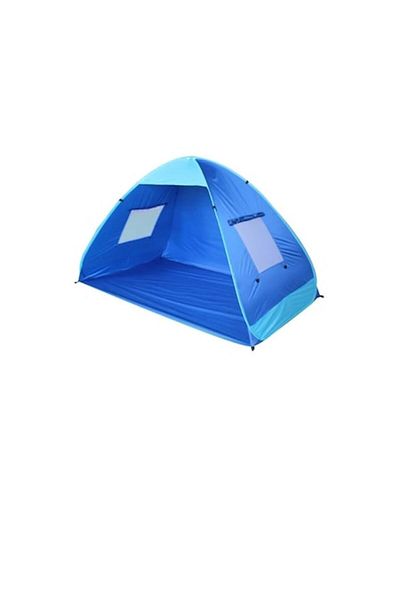 OEM Cort de plajă pliabil cu ferestre 200x120x130cm, albastru