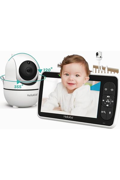 Smart Vibe Hellokid™ Se 3.5” Wireless Baby Monitor with Night Vision, Panoramic Rotation