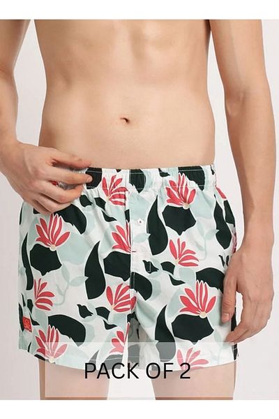 The Bear House Men's Cotton Boxers Pack of 2 Soft, Breathable & Comfortable Fit for Daily Wear