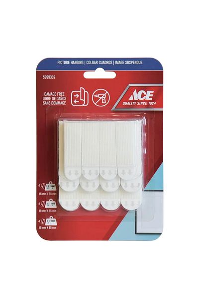 ACE Adhesive Picture Hanging Strips Value Pack (12 Pairs, White)