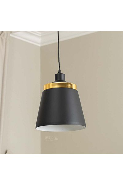 Ucandle Black pendant chandelier with shiny gold frame