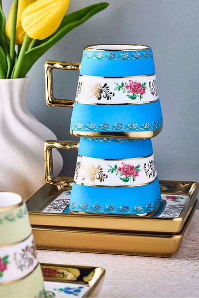 Perotti Ottoman 6-Person Porcelain Coffee Cup Set