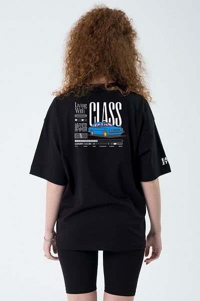 Eazy Co Living With Class Black Unisex Extra Oversize Short Sleeve T-shirt