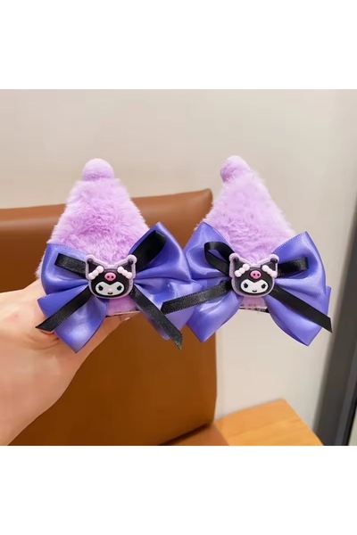 synshop Kuromili Purple Cat Ear Cosplay 2 bucăți de pluș clemă cataramă pentr...