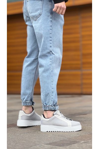 EBRUS TREND Et0803 High Sole Gray Knitwear Gray Sole Men's Shoes
