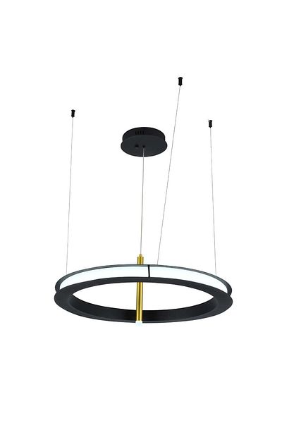 Ucandle Modern Circular LED Ring Pendant Chandelier - Black, Diameter 60 cm
