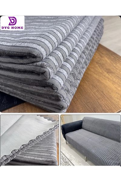 dyg home Sponge Sofa Bed Cover Velvet Seat Case Couch Cover Non-Slip Base