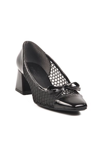 AYK'S Black Patent Leather Heeled Women's Evening Dress Shoes 250230 Z