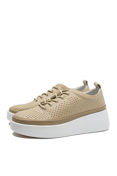 gallop Pantofi casual cu platformă Gallop bej apricot, perforați, din piele naturală FNX 244