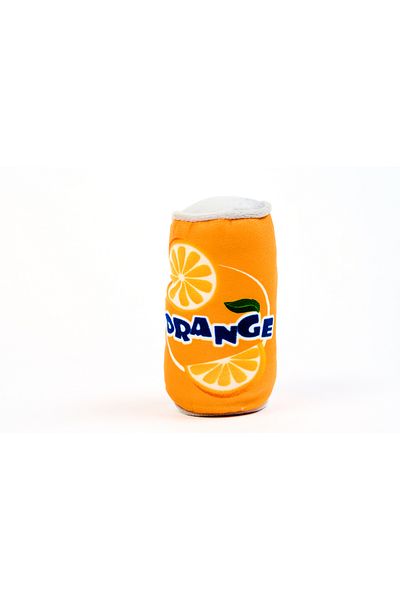 Famous Frenchie Jucarie pentru caini Orange Pawsoda, doza suc, 15 cm