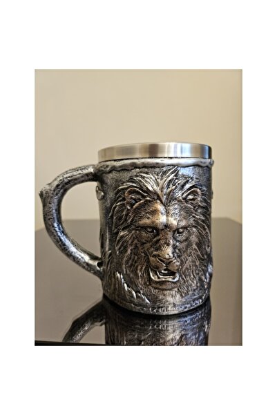 GİTTİGİTTİ Aslan Figürlü Çelik Kupa