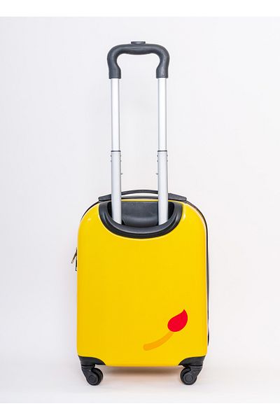 Mnuk Zoo Lion Hard-sided Polycarbonate Kids Trolley Bag-16 Inches- Yellow