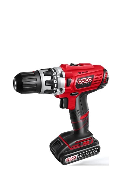 OSCO-TOOLS OSCO Drill 18V Lithium Battery 13mm - 1 Battery for Drilling Concrete, Metal, and Wood