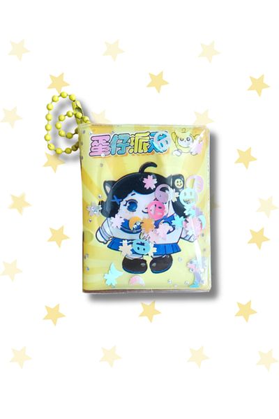 Ceylan Kırtasiye Eggy Party Watery Glittery Fancy 4.5 cm X 5.5 cm Mini Keychain Notebook - Single (1 Piece)