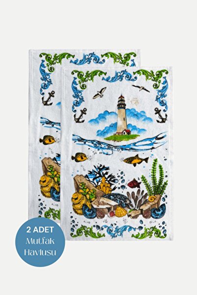 sevilya 2-пакетний набір білих кухонних рушників з принтом