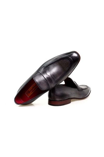 Butik Gray Color Laceless Genuine Leather Men's Shoes