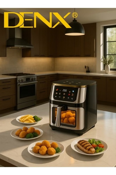Denx DX3409 Smart Multi-Function Air Fryer, 8L Capacity, Color Touchscreen, 1800W Power