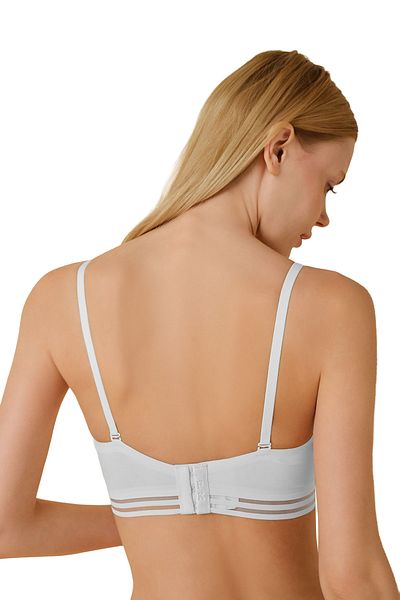 Bravie Sutien sport cu dungi de cauciuc tăiat cu laser alb 1240