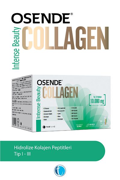 Osende Intense Beauty Collagen 30 Sachets 10.000 Mg Collagen Peptides Type 1 Type 3 (Watermelon & Strawberry Flavor)